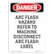 Signmission OSHA Danger Sign, 24" Height, Aluminum, Arc Flash Hazard Refer To Machine, Portrait OS-DS-A-1824-V-1964 - alternate 1
